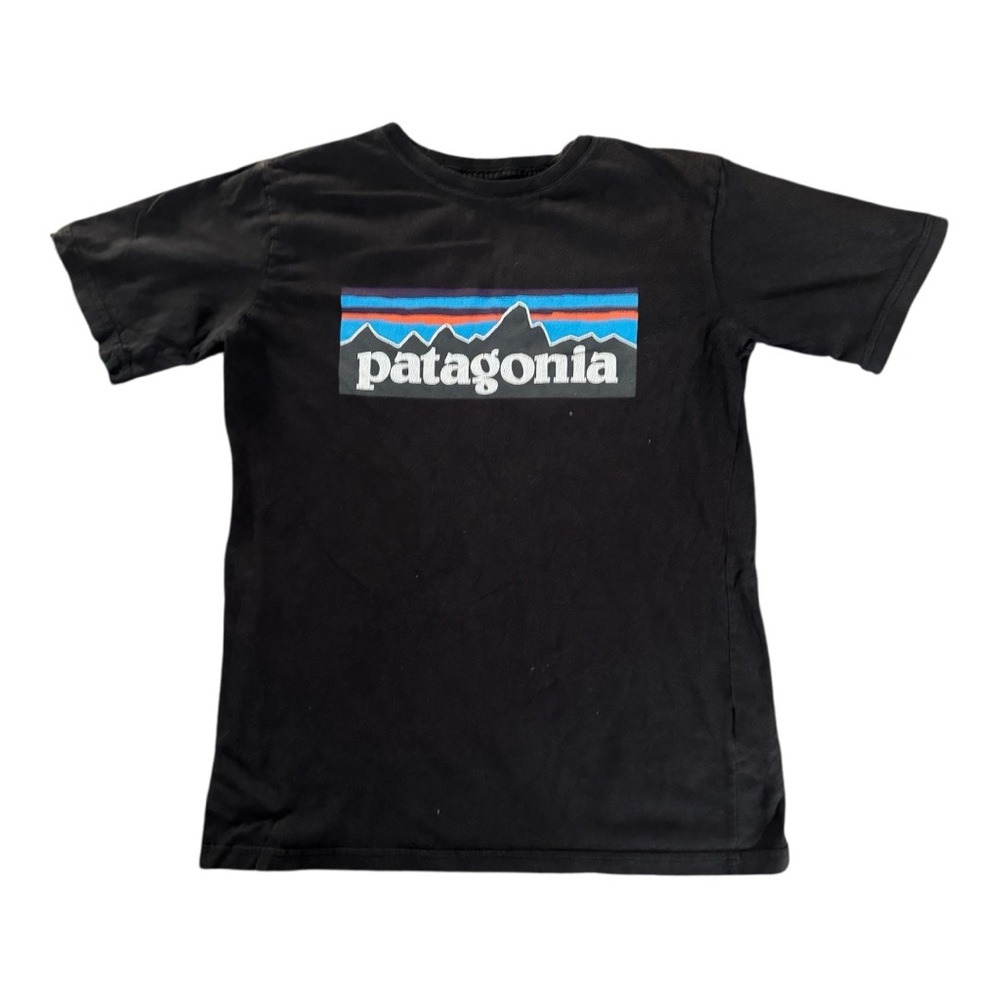 Patagonia Unisex Youth 100% Cotton Short Sleeve T-shirt Black Size M